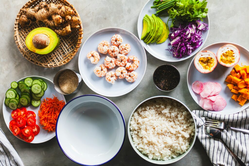 Wybrane produkty i porcje stosowane w diecie low FODMAP.